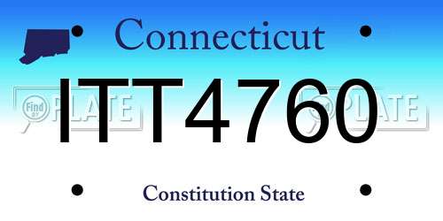 ITT4760 Connecticut License Plate