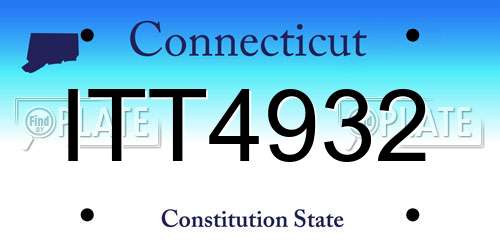 ITT4932 Connecticut License Plate