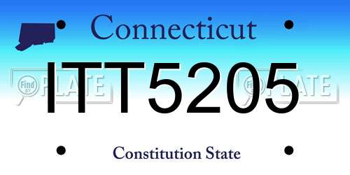 ITT5205 Connecticut License Plate