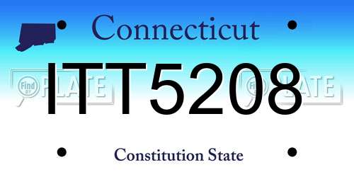 ITT5208 Connecticut License Plate