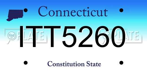 ITT5260 Connecticut License Plate