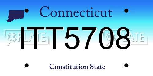 ITT5708 Connecticut License Plate
