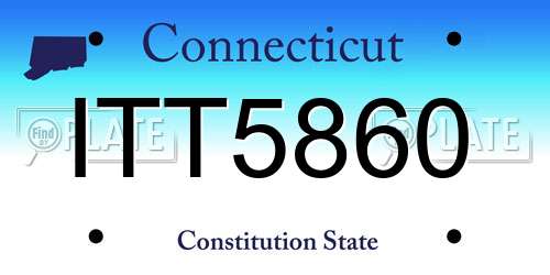 ITT5860 Connecticut License Plate