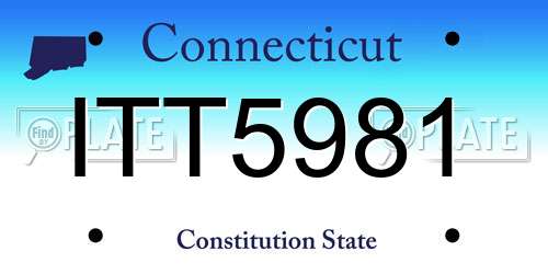 ITT5981 Connecticut License Plate