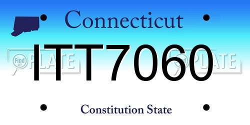 ITT7060 Connecticut License Plate