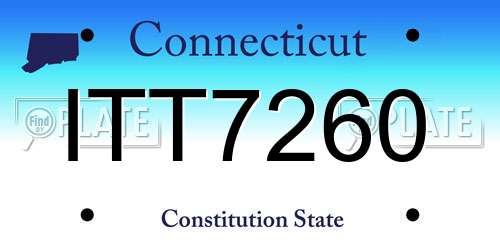 ITT7260 Connecticut License Plate