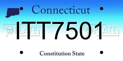 ITT7501 Connecticut License Plate