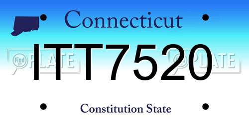 ITT7520 Connecticut License Plate