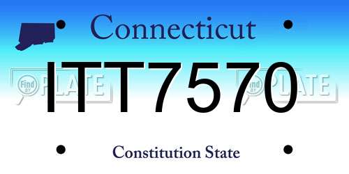 ITT7570 Connecticut License Plate