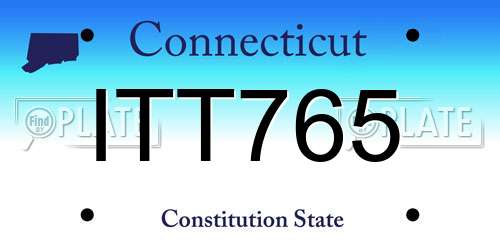ITT765 Connecticut License Plate