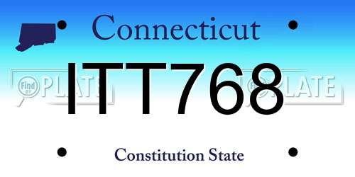 ITT768 Connecticut License Plate