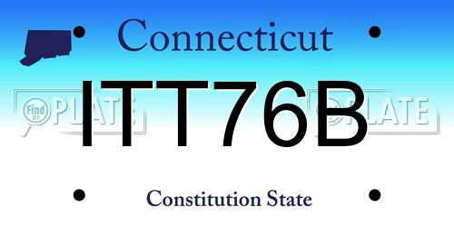 ITT76B Connecticut License Plate