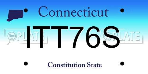 ITT76S Connecticut License Plate