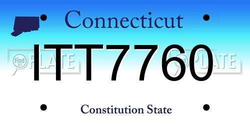 ITT7760 Connecticut License Plate