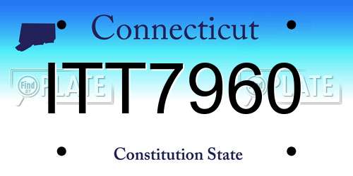 ITT7960 Connecticut License Plate