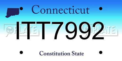 ITT7992 Connecticut License Plate