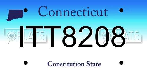 ITT8208 Connecticut License Plate