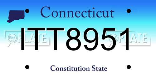 ITT8951 Connecticut License Plate