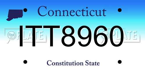 ITT8960 Connecticut License Plate