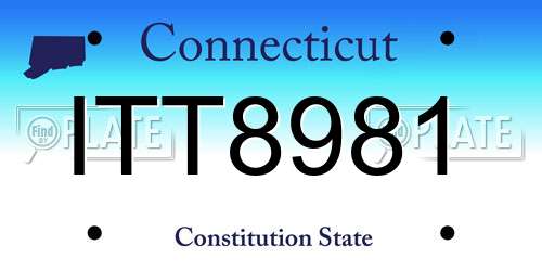 ITT8981 Connecticut License Plate