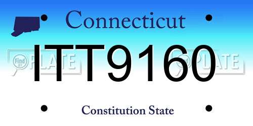 ITT9160 Connecticut License Plate