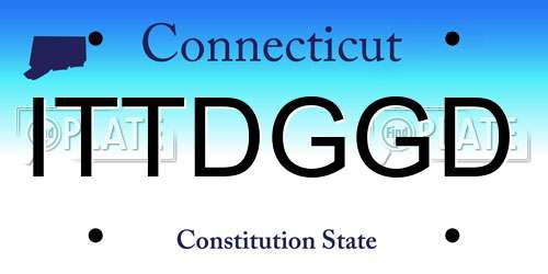 ITTDGGD Connecticut License Plate