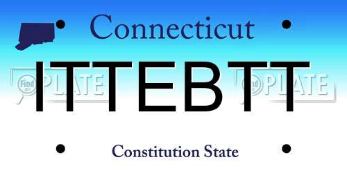 ITTEBTT Connecticut License Plate