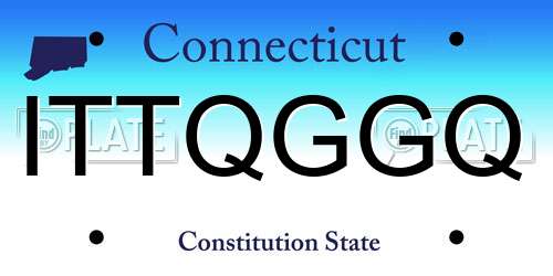 ITTQGGQ Connecticut License Plate