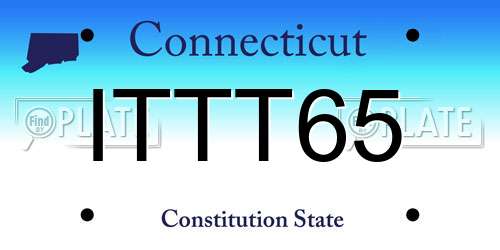 ITTT65 Connecticut License Plate