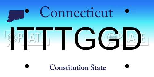 ITTTGGD Connecticut License Plate
