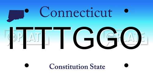 ITTTGGO Connecticut License Plate