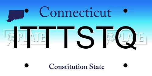 ITTTSTQ Connecticut License Plate