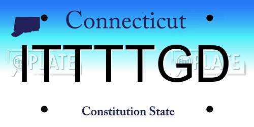 ITTTTGD Connecticut License Plate