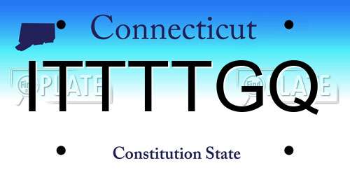 ITTTTGQ Connecticut License Plate