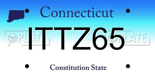 ITTZ65 Connecticut License Plate