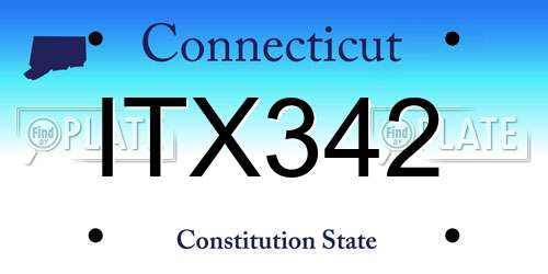 ITX342 Connecticut License Plate