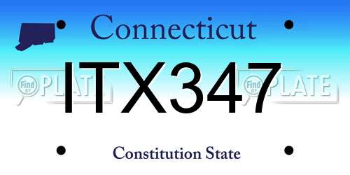 ITX347 Connecticut License Plate