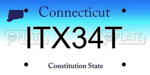 ITX34T Connecticut License Plate