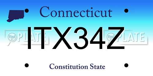 ITX34Z Connecticut License Plate