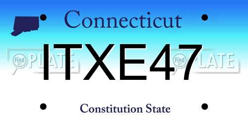 ITXE47 Connecticut License Plate