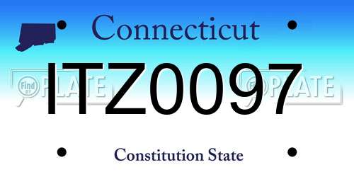 ITZ0097 Connecticut License Plate