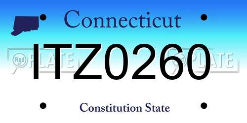 ITZ0260 Connecticut License Plate