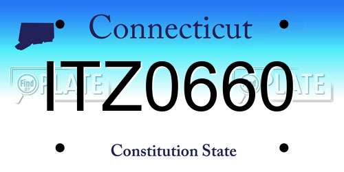 ITZ0660 Connecticut License Plate