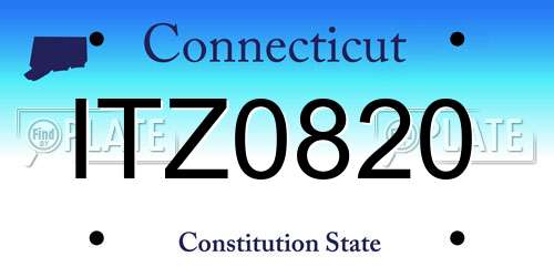 ITZ0820 Connecticut License Plate