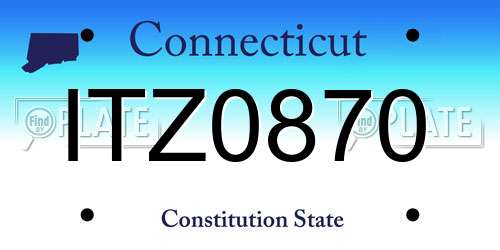 ITZ0870 Connecticut License Plate