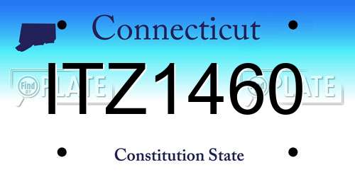 ITZ1460 Connecticut License Plate