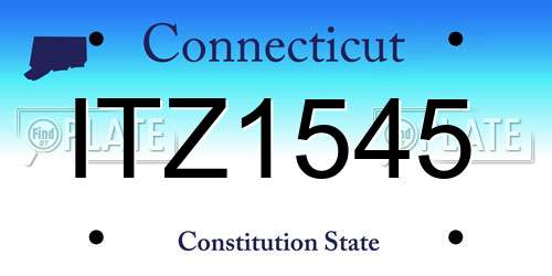 ITZ1545 Connecticut License Plate
