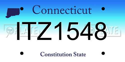 ITZ1548 Connecticut License Plate