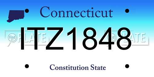 ITZ1848 Connecticut License Plate
