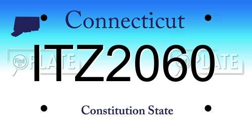 ITZ2060 Connecticut License Plate